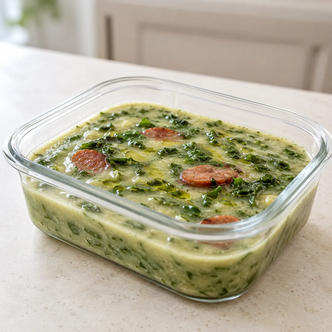 Foto da sopinha Caldo Verde Low Carb